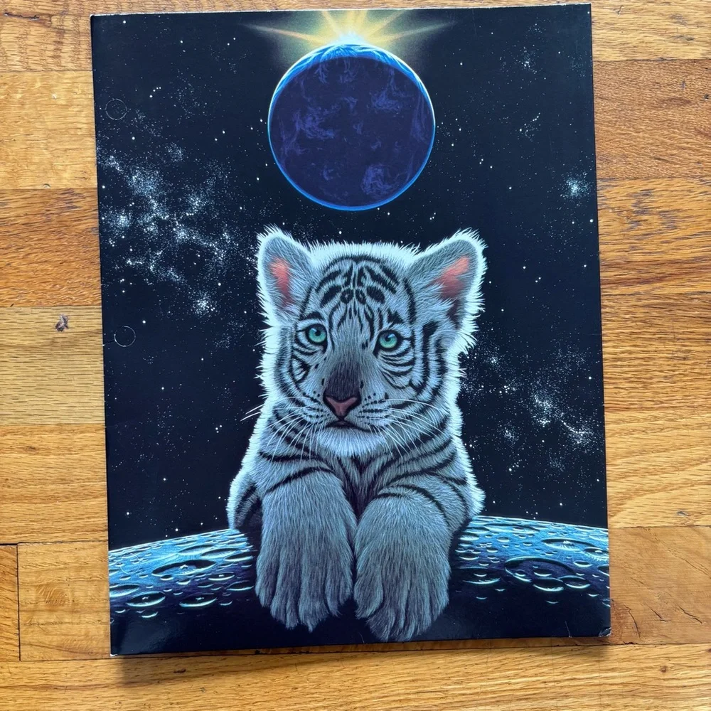 Vintage Mead Schim‎ Schimmel Portfolio Folder Set Of 3 White tiger 1999 Retro